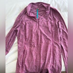 Duluth Trading Co Heathered Pink Long Sleeve Top
